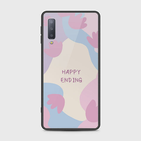 Samsung Galaxy A7 2018 Cover - Happy Series - HQ Ultra Shine Premium Infinity Glass Soft Silicon Borders Case