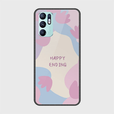 Oppo Reno 6 Cover - Happy Series - HQ Ultra Shine Premium Infinity Glass Soft Silicon Borders Case