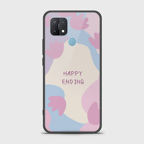 Oppo A15 Cover - Happy Series - HQ Ultra Shine Premium Infinity Glass Soft Silicon Borders Case