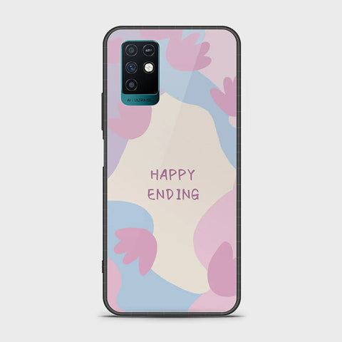 Infinix Note 10 Cover - Happy Series - HQ Ultra Shine Premium Infinity Glass Soft Silicon Borders Case