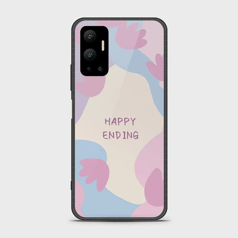 Infinix Hot 12 Cover - Happy Series - HQ Ultra Shine Premium Infinity Glass Soft Silicon Borders Case