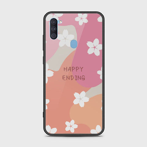 Samsung Galaxy A11 Cover - Happy Series - HQ Ultra Shine Premium Infinity Glass Soft Silicon Borders Case