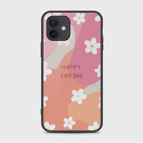 iPhone 12 Mini Cover - Happy Series - HQ Ultra Shine Premium Infinity Glass Soft Silicon Borders Case