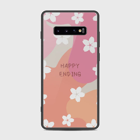 Samsung Galaxy S10 Plus Cover - Happy Series - HQ Ultra Shine Premium Infinity Glass Soft Silicon Borders Case