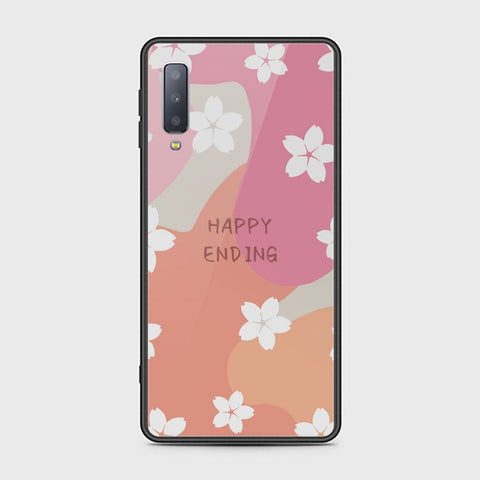 Samsung Galaxy A7 2018 Cover - Happy Series - HQ Ultra Shine Premium Infinity Glass Soft Silicon Borders Case