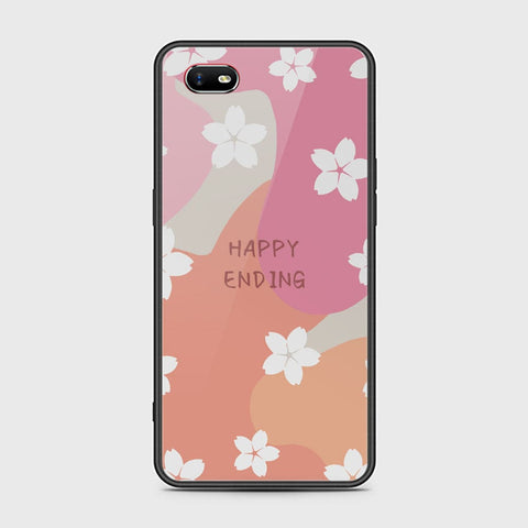 Oppo A1k Cover - Happy Series - HQ Ultra Shine Premium Infinity Glass Soft Silicon Borders Case