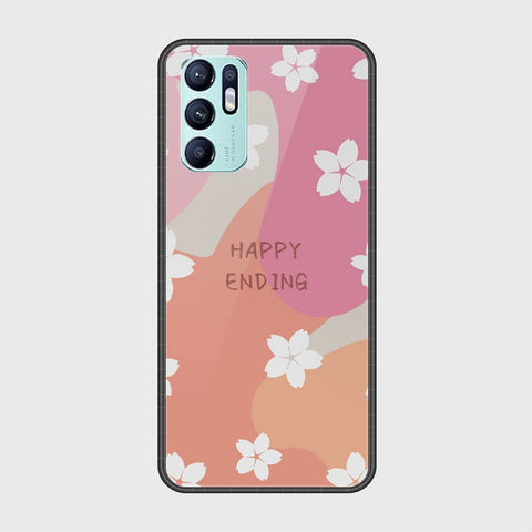 Oppo Reno 6 Cover - Happy Series - HQ Ultra Shine Premium Infinity Glass Soft Silicon Borders Case