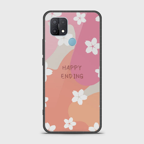 Oppo A15 Cover - Happy Series - HQ Ultra Shine Premium Infinity Glass Soft Silicon Borders Case