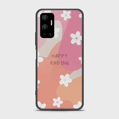 Infinix Hot 12 Cover - Happy Series - HQ Ultra Shine Premium Infinity Glass Soft Silicon Borders Case