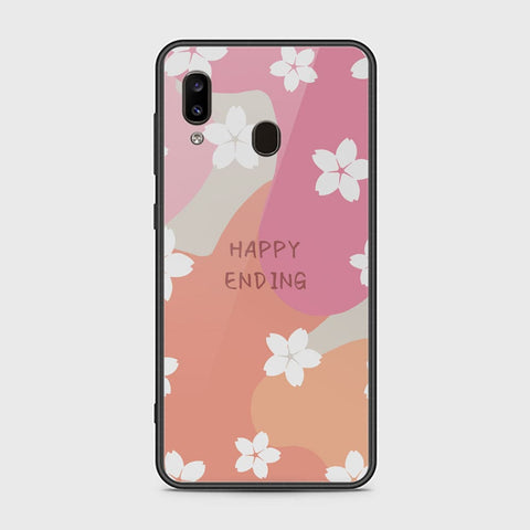 Samsung Galaxy A20 Cover - Happy Series - HQ Ultra Shine Premium Infinity Glass Soft Silicon Borders Case