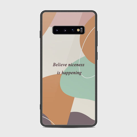 Samsung Galaxy S10 Plus Cover - Happy Series - HQ Ultra Shine Premium Infinity Glass Soft Silicon Borders Case