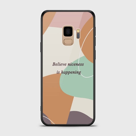 Samsung Galaxy S9 Cover - Happy Series - HQ Ultra Shine Premium Infinity Glass Soft Silicon Borders Case