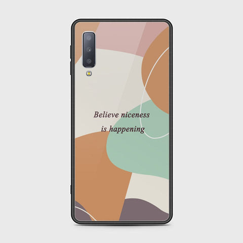 Samsung Galaxy A7 2018 Cover - Happy Series - HQ Ultra Shine Premium Infinity Glass Soft Silicon Borders Case