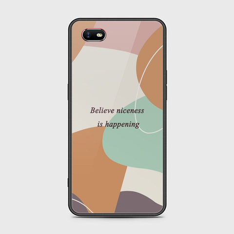 Oppo A1k Cover - Happy Series - HQ Ultra Shine Premium Infinity Glass Soft Silicon Borders Case