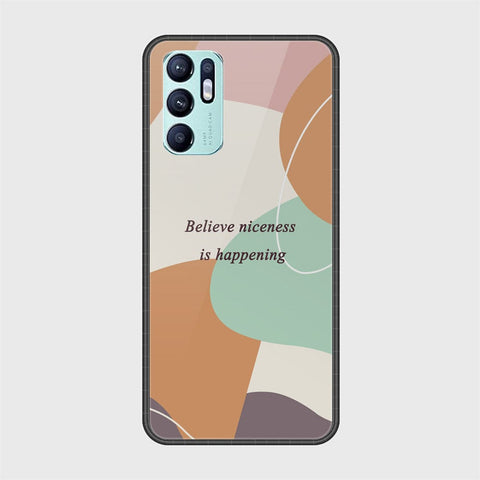 Oppo Reno 6 Cover - Happy Series - HQ Ultra Shine Premium Infinity Glass Soft Silicon Borders Case