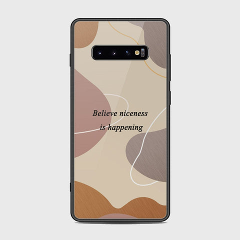 Samsung Galaxy S10 Plus Cover - Happy Series - HQ Ultra Shine Premium Infinity Glass Soft Silicon Borders Case