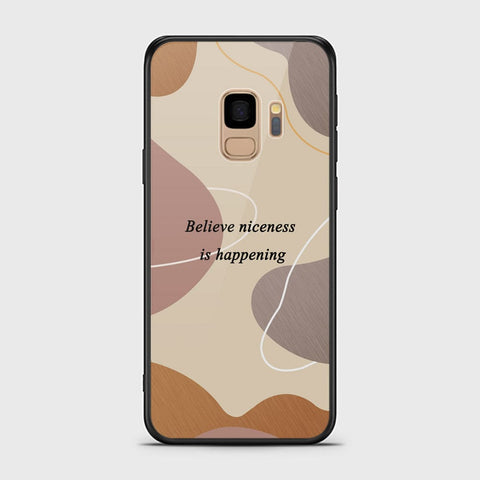 Samsung Galaxy S9 Cover - Happy Series - HQ Ultra Shine Premium Infinity Glass Soft Silicon Borders Case