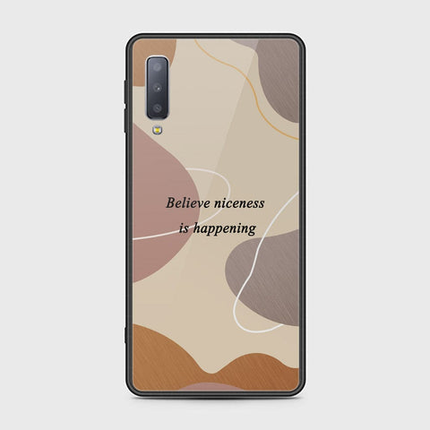 Samsung Galaxy A7 2018 Cover - Happy Series - HQ Ultra Shine Premium Infinity Glass Soft Silicon Borders Case