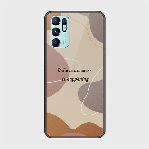 Oppo Reno 6 Cover - Happy Series - HQ Ultra Shine Premium Infinity Glass Soft Silicon Borders Case