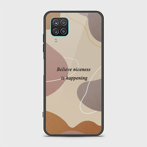 Samsung Galaxy A12 Nacho Cover - Happy Series - HQ Ultra Shine Premium Infinity Glass Soft Silicon Borders Case