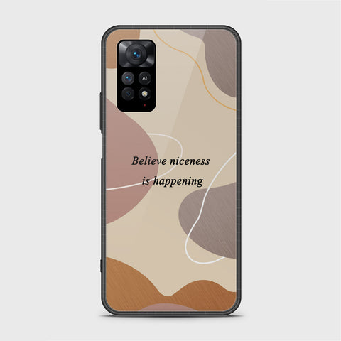 Xiaomi Redmi Note 11S Cover - Happy Series - HQ Ultra Shine Premium Infinity Glass Soft Silicon Borders Case