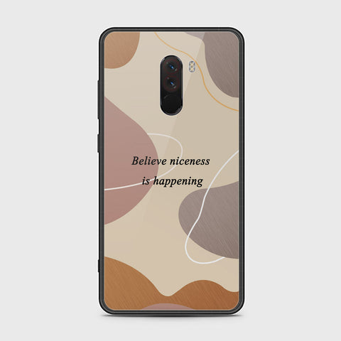 Xiaomi Pocophone F1 Cover - Happy Series - HQ Ultra Shine Premium Infinity Glass Soft Silicon Borders Case