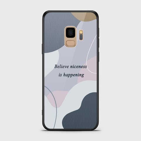 Samsung Galaxy S9 Cover - Happy Series - HQ Ultra Shine Premium Infinity Glass Soft Silicon Borders Case