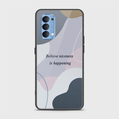 Oppo Reno 4 Cover - Happy Series - HQ Ultra Shine Premium Infinity Glass Soft Silicon Borders Case