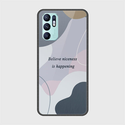 Oppo Reno 6 Cover - Happy Series - HQ Ultra Shine Premium Infinity Glass Soft Silicon Borders Case