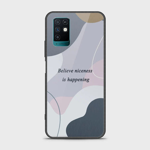 Infinix Note 10 Cover - Happy Series - HQ Ultra Shine Premium Infinity Glass Soft Silicon Borders Case