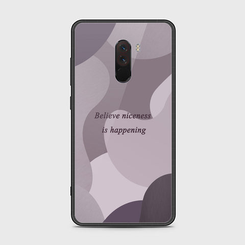 Xiaomi Pocophone F1 Cover - Happy Series - HQ Ultra Shine Premium Infinity Glass Soft Silicon Borders Case