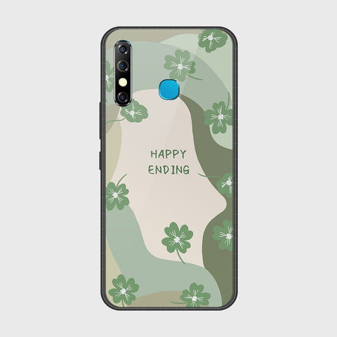 Infinix Hot 8Cover- Happy Series - HQ Ultra Shine Premium Infinity Glass Soft Silicon Borders Case