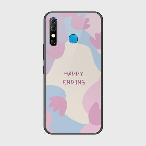 Infinix Hot 8 Cover- Happy Series - HQ Ultra Shine Premium Infinity Glass Soft Silicon Borders Case