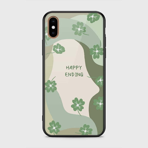 iPhone XS Max Cover - Happy Series - HQ Ultra Shine Premium Infinity Glass Soft Silicon Borders Case