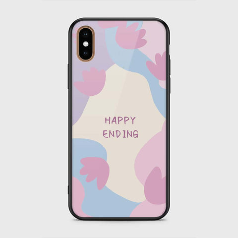 iPhone XS Max Cover - Happy Series - HQ Ultra Shine Premium Infinity Glass Soft Silicon Borders Case