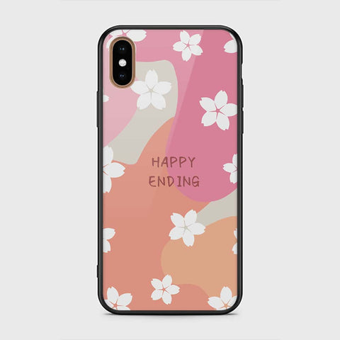 iPhone XS Max Cover - Happy Series - HQ Ultra Shine Premium Infinity Glass Soft Silicon Borders Case