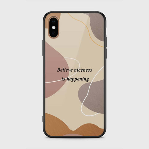 iPhone XS Max Cover - Happy Series - HQ Ultra Shine Premium Infinity Glass Soft Silicon Borders Case