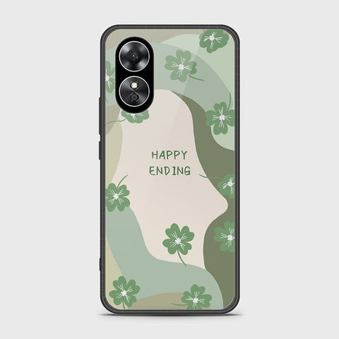 Oppo A17k Cover- Happy Series - HQ Ultra Shine Premium Infinity Glass Soft Silicon Borders Case