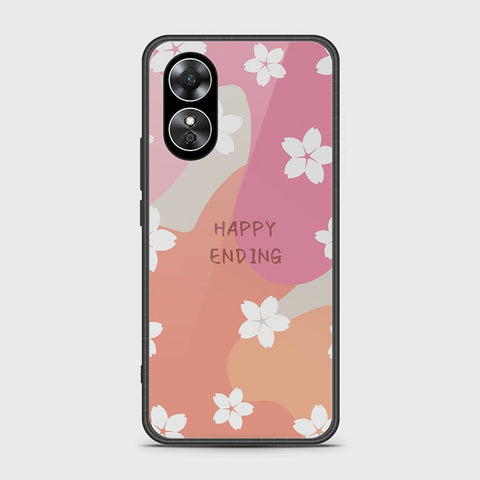 Oppo A17k Cover- Happy Series - HQ Ultra Shine Premium Infinity Glass Soft Silicon Borders Case