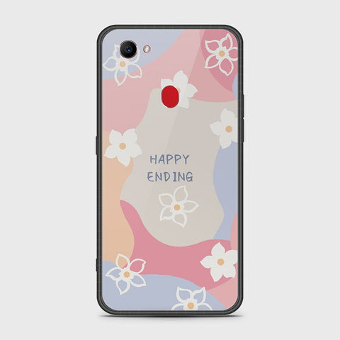 Oppo F7 Cover- Happy Series - HQ Ultra Shine Premium Infinity Glass Soft Silicon Borders Case