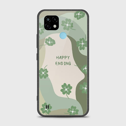 Realme C21 Cover- Happy Series - HQ Ultra Shine Premium Infinity Glass Soft Silicon Borders Case