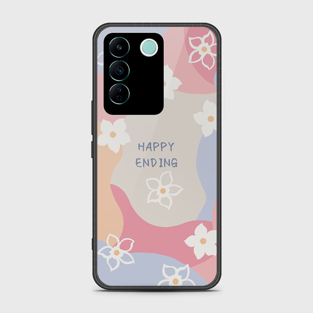 Vivo V27e Cover- Happy Series - HQ Ultra Shine Premium Infinity Glass Soft Silicon Borders Case