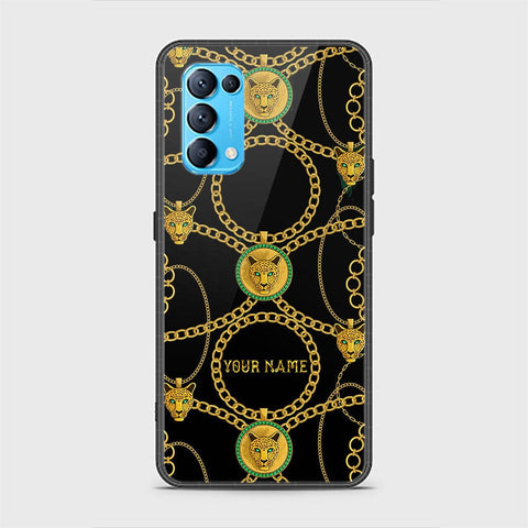 Oppo Reno 5 4G Cover - Gold Series - HQ Ultra Shine Premium Infinity Glass Soft Silicon Borders Case