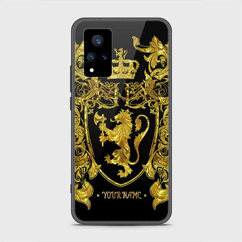 Vivo V21 Cover - Gold Series - HQ Ultra Shine Premium Infinity Glass Soft Silicon Borders Case