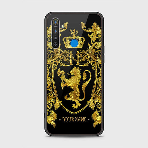 Realme 5 Cover - Gold Series - HQ Ultra Shine Premium Infinity Glass Soft Silicon Borders Case