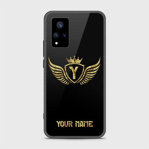 Vivo V21 Cover - Gold Series - HQ Ultra Shine Premium Infinity Glass Soft Silicon Borders Case