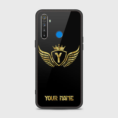 Realme 5 Cover - Gold Series - HQ Ultra Shine Premium Infinity Glass Soft Silicon Borders Case