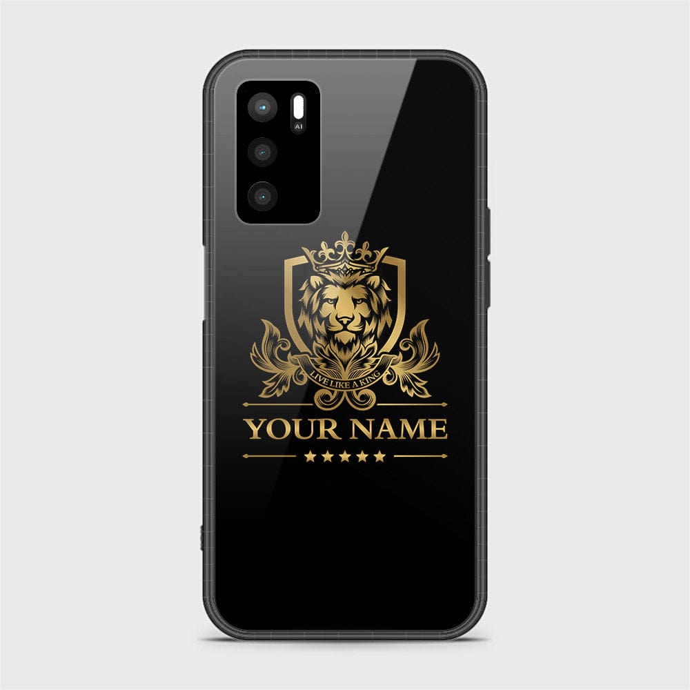 Oppo A16 Cover - Gold Series - HQ Ultra Shine Premium Infinity Glass Soft Silicon Borders Case