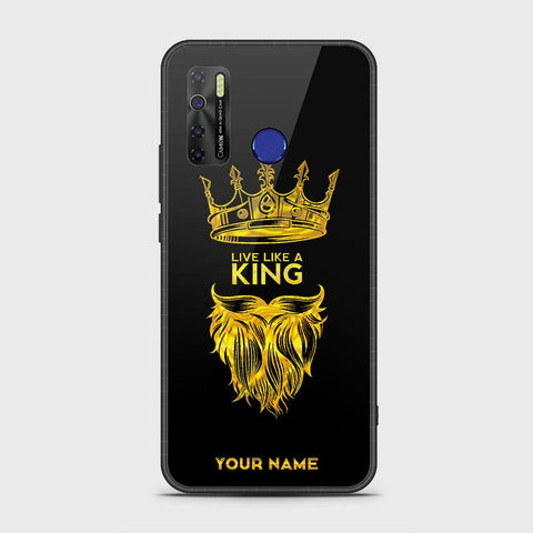 Tecno Camon 15 Cover - Gold Series - HQ Ultra Shine Premium Infinity Glass Soft Silicon Borders Case