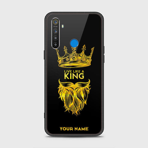 Realme 5 Cover - Gold Series - HQ Ultra Shine Premium Infinity Glass Soft Silicon Borders Case